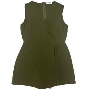 Colletta Co Op Olive Wrap Romper Boutique Size Large sleeveless